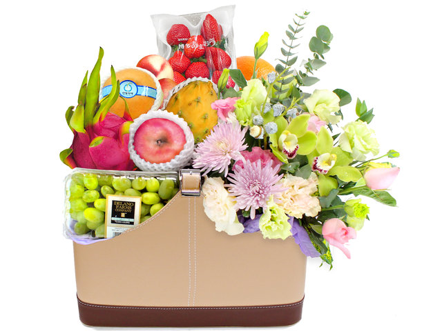 Fruit Basket - Flower Design & Fruit Hamper FT010 - SL102417 Photo